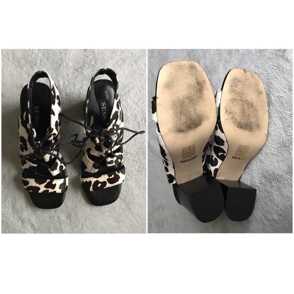 SENSO Rhiannon III Cow Hair Lace-up Heel Chalk - Picture 2 of 11